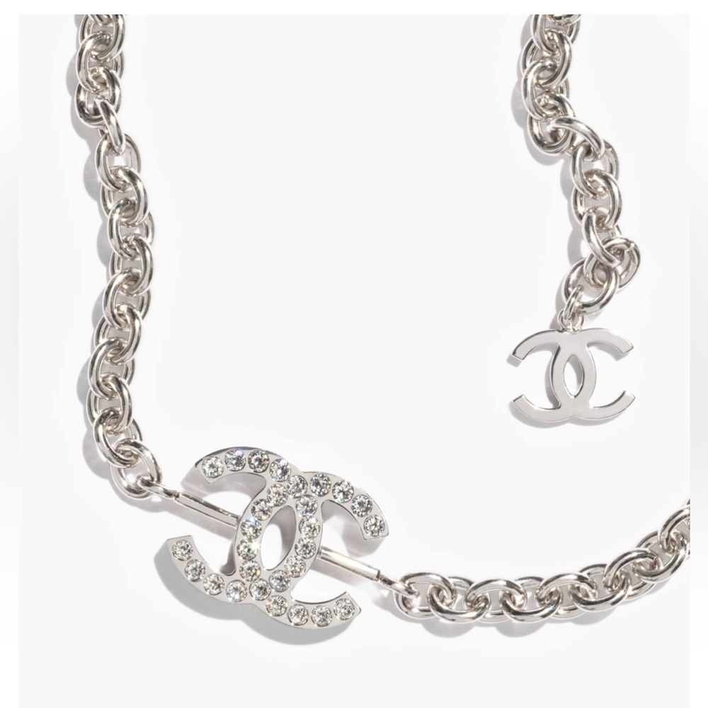 ❌SOLD❌ CHANEL 25C Silver & Crystal adjustable Choker Necklace - NEW with Tags - Picture 5 of 11